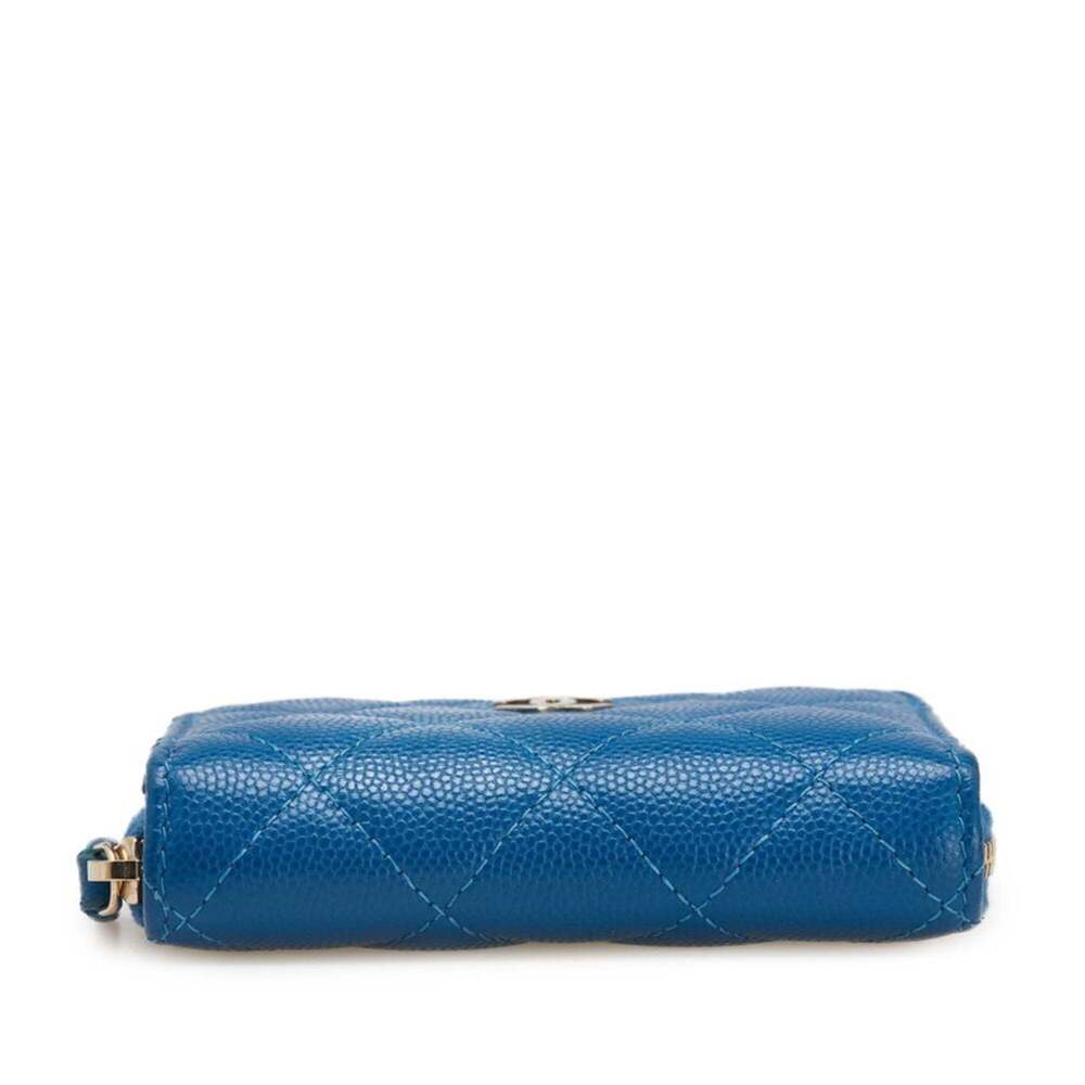 CHANEL Blue Caviar Leather Logo Wallet - Picture 3 of 10